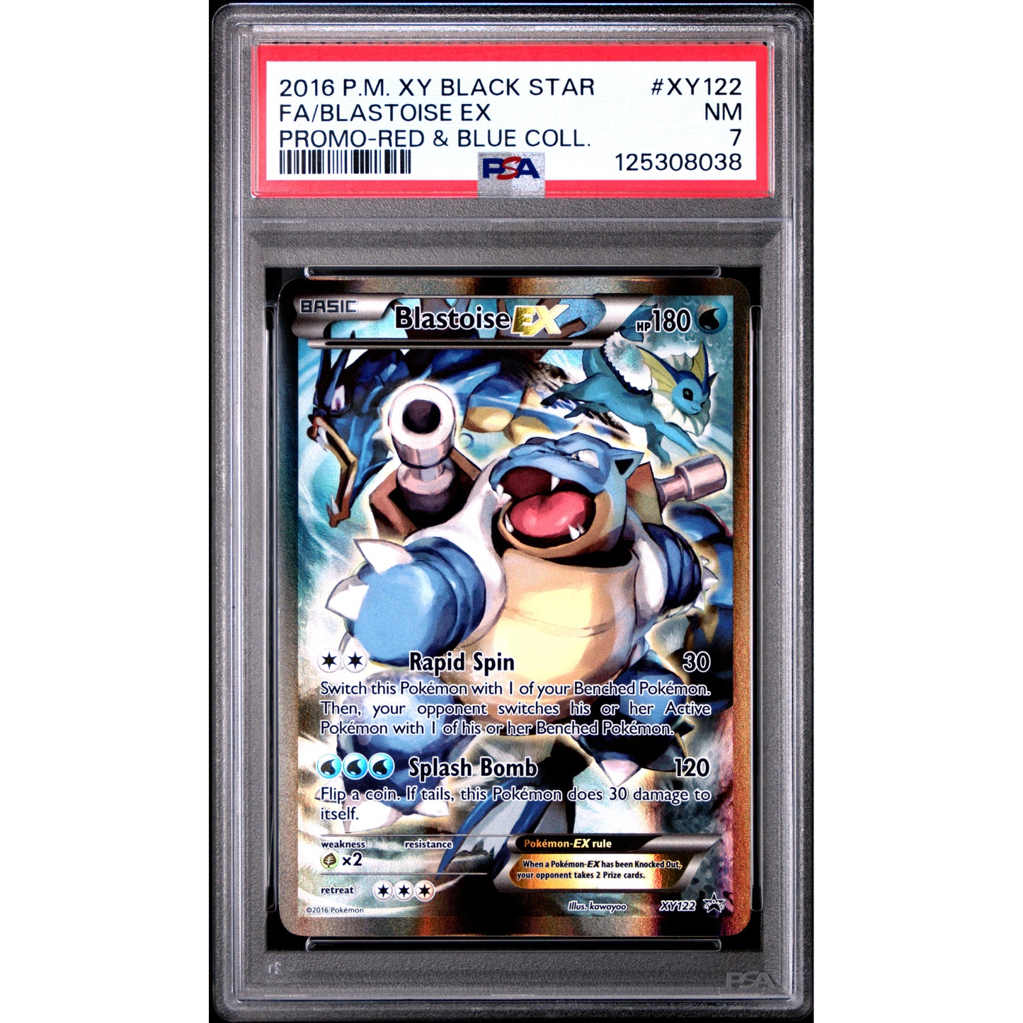 BLASTOISE EX 2016 BLACK STAR PROMO RED & BLUE COLL. PSA 7