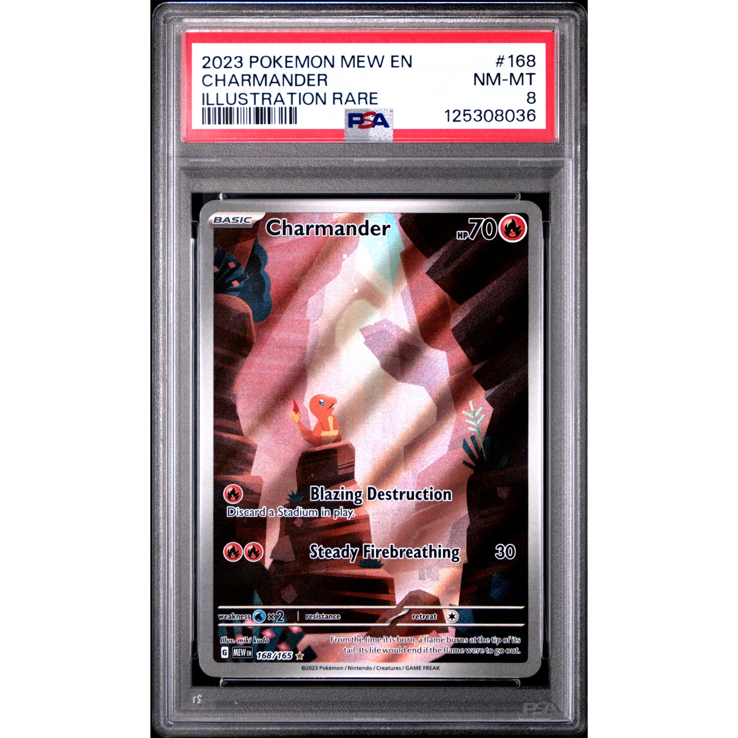 2023 POKEMON MEW EN-151 #168 CHARMANDER ILLUSTRATION RARE