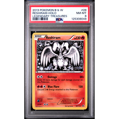 2013 POKEMON BLACK & WHITE LEGENDARY TREASURES #28 RESHIRAM-HOLO LEGENDARY TREASURES