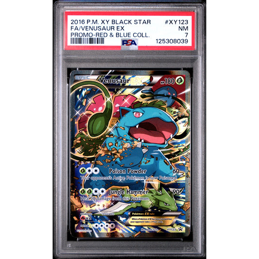 VENUSAUR EX 2016 BLACK STAR PROMO RED & BLUE COLL. PSA 7